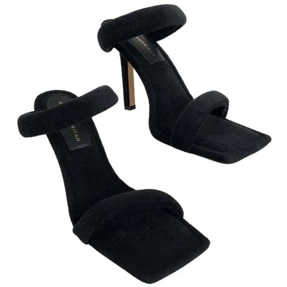 Good American | Black Terry Cloth Heels Stilleto - Picture 1 of 6